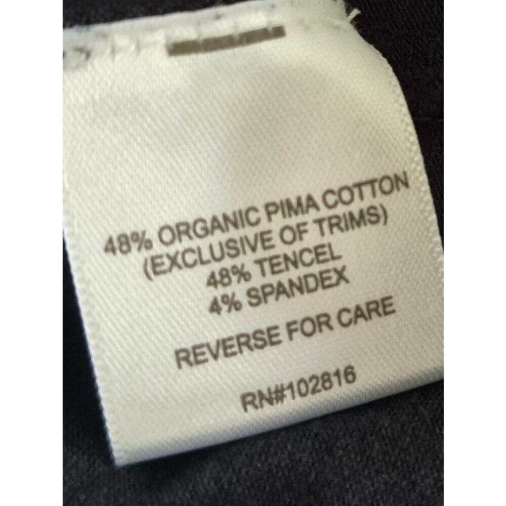 Garnet Hill Organic Pima Cotton Tencel Scoop Neck Tee Black Size M - Picture 5 of 9